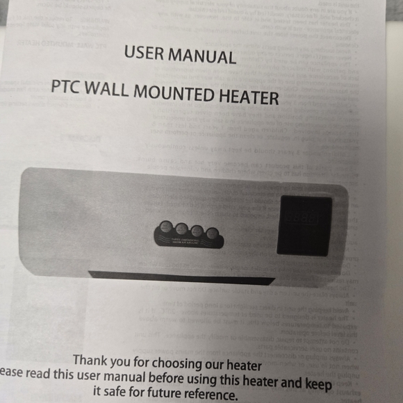 Wall Mounted Sleek White and Black Home Heater & Cold Wind Cooler. - Picture 4 of 5